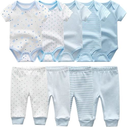 Chamie Newborn Baby Cute Design Bodysuit Short Sleeve One-Piece Baby Clothes for Boys and Girls