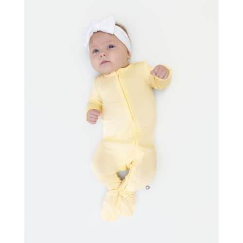 Bumbunny Baby | Zip Footie in Pale Yellow
