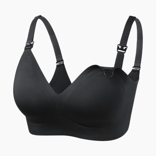 Momcozy Seamless Nursing Bra - Black, Xl