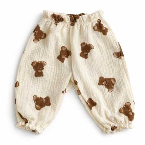 Organic Cotton Muslin Baby Pants, Soft Unisex Bloomers, Boho Toddler Trousers, Gauze Kids Clothing
