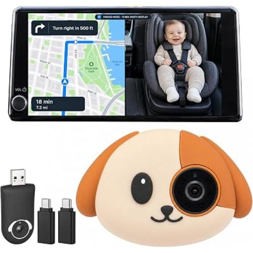 ANCHOM Wireless Car Baby Camera, CarPlay Baby Car Video Monitor 1080P