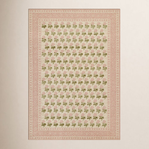 Birch Lane™ Anders Traditional Floral Wool and Nylon Pink Area Rug & Reviews | Birch Lane