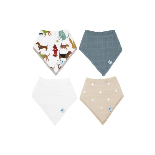 4-Pack Fleece & Cotton Muslin Bandana Bib