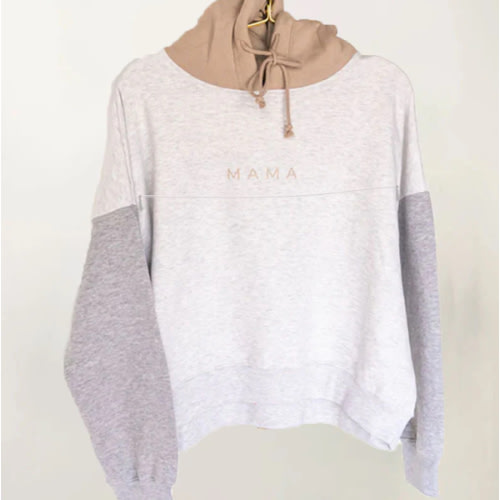 Mama Colorblock Cropped Nursing Hoodie – Giftifymama