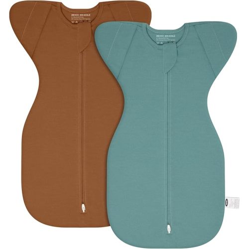 Swaddle Baby Sleep Sack With Arms Up, 2 Pack Baby Transitional Swaddle with Double Zipper,0.5 TOG