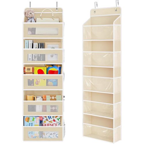 JARLINK 2 Styles Over The Door Organizer Storage with 5 Large Capacity Pockets and Over The Door Organizer W/Clear View Windows