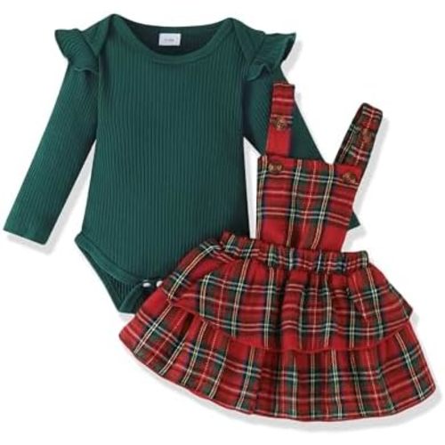 Newborn Infant Baby Girl Dress Clothes Winter Outfits Top Romper Overalls Dresses Suspender Skirt Set for Girls