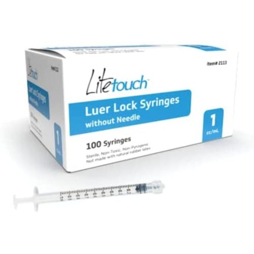 Litetouch 1ml Luer Lock Syringe, Sterile, Individually Sealed - 100 Syringes per Box (no Needle)