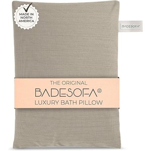 BADESOFA® Luxury Seat Cushion for Bath | Premium-Quality Materials | Comfortable & Quick-Drying | Washable Bath Pillow in Beige | Home Spa | Suitable for Bathtub, Steam Sauna & Hot Tub