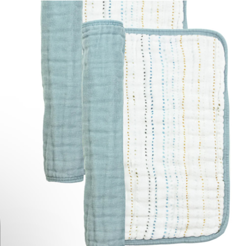 Cloud Muslin™ Burp Cloth 2 Pack - Conrad/Steel