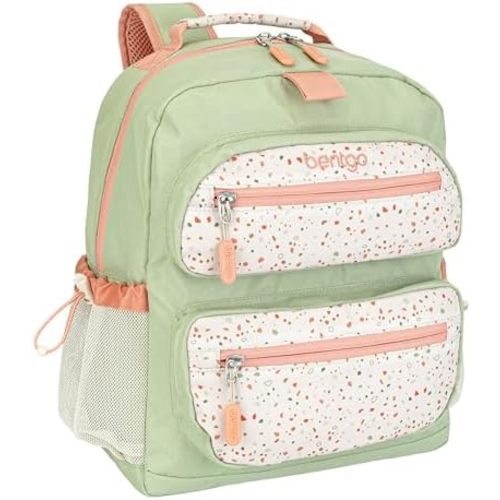 Bentgo Kids Backpack (Whimsy & Wonder Collection) - Lightweight 14’’ for School, Travel & Daycare - Ideal for Kids 4+, Durable & Water-Resistant, Roomy Interior, Loop for Lunch Bag (Geo Speckle)