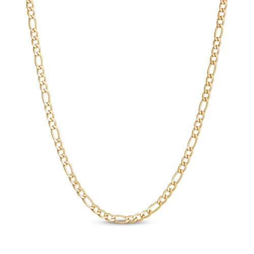 Figaro Chain Necklace 4mm Yellow Ion-Plated Solid Stainless Steel 18"