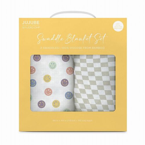 JuJuBe x Studio Oh! 2-Pack Swaddle Blanket Set