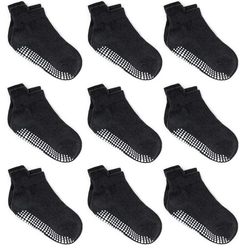 Zaples Baby Non Slip Grip Ankle Socks with Non Skid Soles for Infants Toddlers Kids Boys Girls