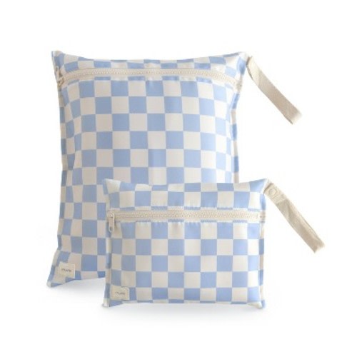 Water Resistant Wet Bag Blue Check One Size