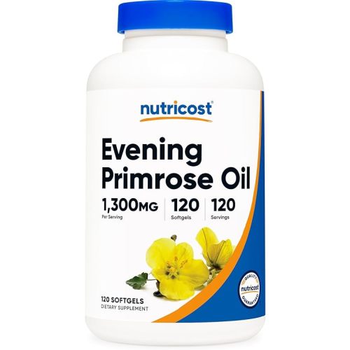 Nutricost Evening Primrose Oil 1,300mg, 120 Softgels - Cold Pressed, Non-GMO, Gluten Free, 120 Servings