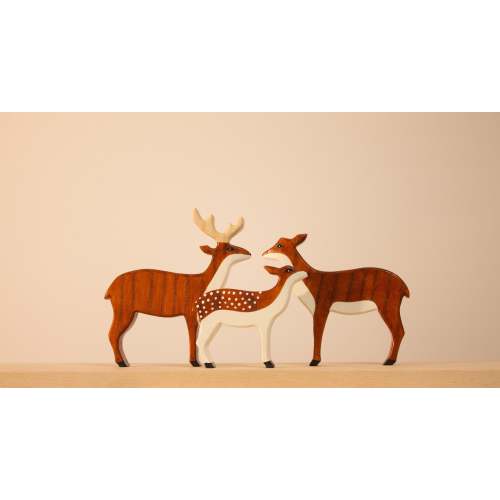 Wood deers with fawn, Wooden toys, Toddler gifts, Toddler toys, Waldorf toys, Baby gift, Childrens toy, Educational toys, montessori toys