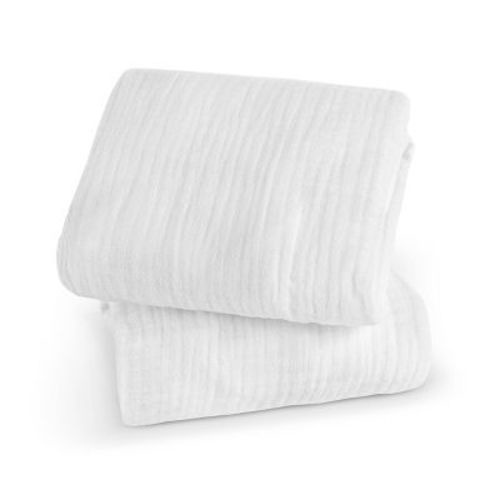 UPPAbaby Organic Cotton Bassinet Bunting Covers for Remi - White - 2pk