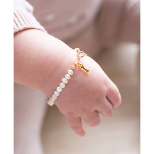 Pearl baby bracelet-freshwater pearls-gold filled-sterling silver-personalized-baby keepsake-newborn baby girl gift-baby shower gift