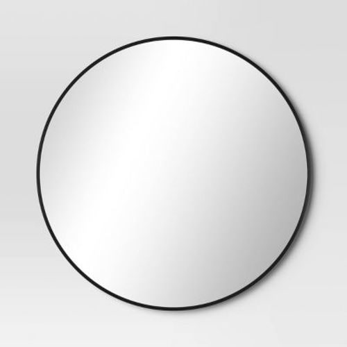 28" Round Metal Mirror Black - Room Essentials™