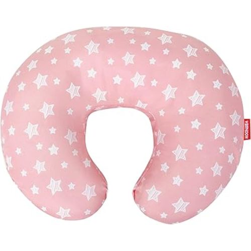 Nursing Pillow Cover for Baby Snug Fits Boppy Nursing Pillows, Super Soft, for Breastfeeding Moms, Pink Star