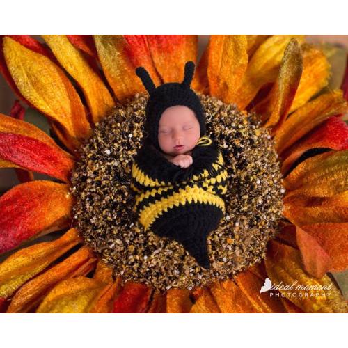 Newborn Bumblebee Prop, Baby Shower Gift, Bug Theme Nursery, Bee Costume, Gender Neutral Prop,  Summer Theme Nursery,  Crochet Bee Prop