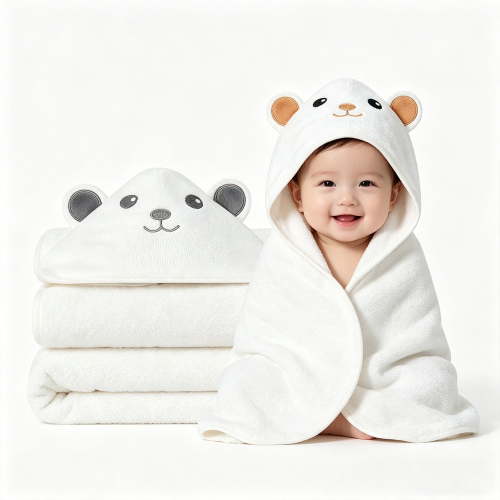 iFCOW Baby Hooded Towel 31.5 x 31.5 inches, Ultra Absorbent