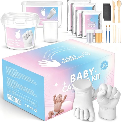 ACDANC Baby Casting Kit Hand and Feet, Baby Hand Casting Kit for Babies 0-9 Months Hand & Foot Molding, DIY Hand and Footprint Keepsake, Perfect for First Birthday, New Mom Baby Christmas Gift