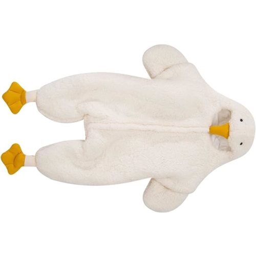 TOPINCN Infant One Piece Bodysuit Baby Bunting Bodysuit Baby Onesie White Goose Cute Warm Practical Wool Polyester Skin Friendly Jumpsuit Toddler for Winter