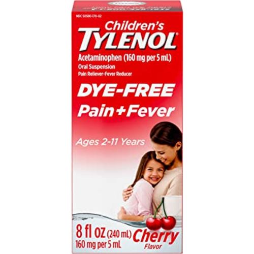 Tylenol Children’s Oral Suspension, Dye-Free, Cherry Flavor, 8 Fl. Oz