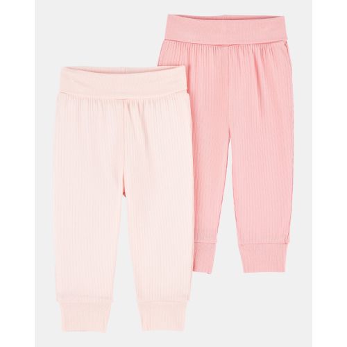 Baby Girl 2-Pack PurelySoft Pull-On Pants - Pink - Carter's | Carter's