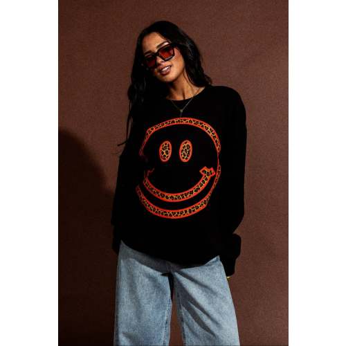 The World Needs Your Magic Oversized Pullover in Black + Leopard – Dressed in Lala