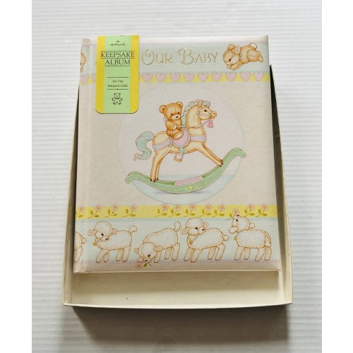 Vintage Hallmark Adopted Baby Memory Book Rocking Horse Unisex 1982 Unused Box