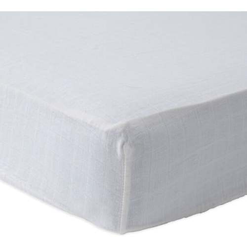 Cotton Muslin Crib Sheet, White - Little Unicorn | Maisonette