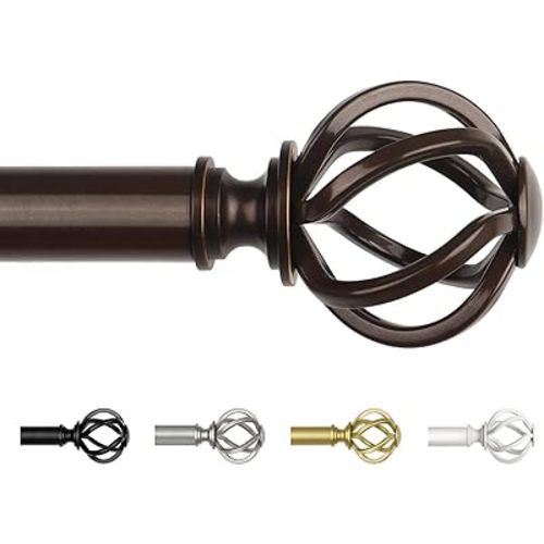 USFOOK Bronze Curtain Rod 32 to 58, Window Treatment Rods with Brackets