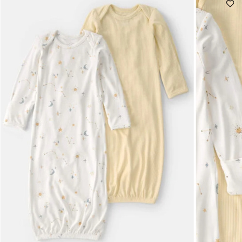 Baby 2-Pack Constellation PurelySoft Sleeper Gowns - Yellow/Cream | Carter's