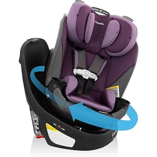 Evenflo Gold Revolve360 Slim 2-in-1 Rotational Car Seat with SensorSafe (Amethyst Purple)
