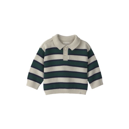Kids' Striped Long Sleeve Polo Sweater