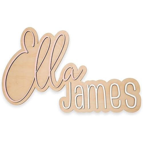 Wooden Name Signs for Nursery, Baby Name Sign, Name Signs for Kids Room, Custom Plaque, Nursery Wall Art, (Ella James)