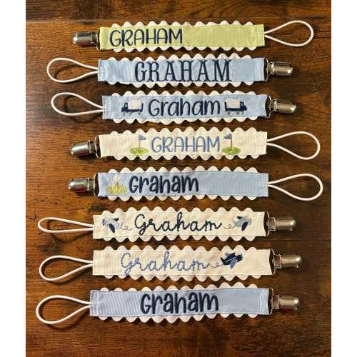 Custom Embroidered Pacifier Clips