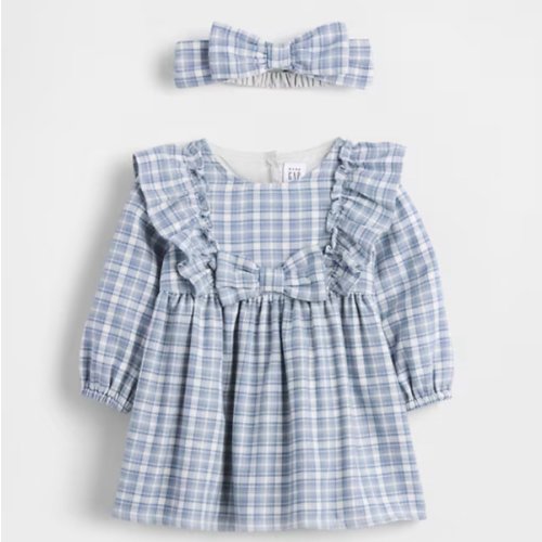 Baby Flannel Bow Dress Outfit Set | Gap