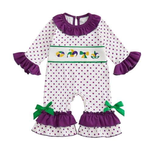 Valentines Baby Girl Outfit Newborn Heart Polka Dot Ruffle Onesie One Piece Jumpsuit Infant Spring Cute Clothes