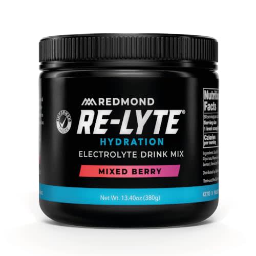 REDMOND Re-Lyte Sugar Free Electrolyte Powder Drink Mix (Mixed Berry) | Zero Sugar Electrolytes, Hydration Powder