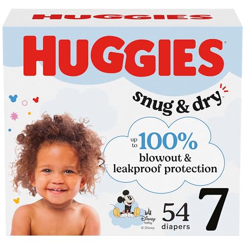 Huggies Size 7 Diapers, Snug & Dry Baby Diapers, Size 7 (41+ lbs), 54 Count, Packaging May Vary