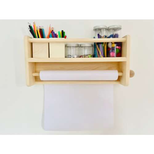Handmade Wooden Craft Storage Shelf: Wall Mounted Easel, Playroom Organizer