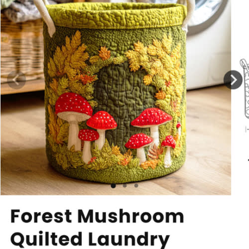 Forest Mushroom Quilted Laundry Basket NCU0NTD395 – Quiltnest