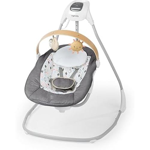 Ingenuity SimpleComfort Compact Soothing Swing, Rotating, Rotating Seat, 6 Speeds, for Ages 0-9 Months, Up to 20 Pounds - Parker