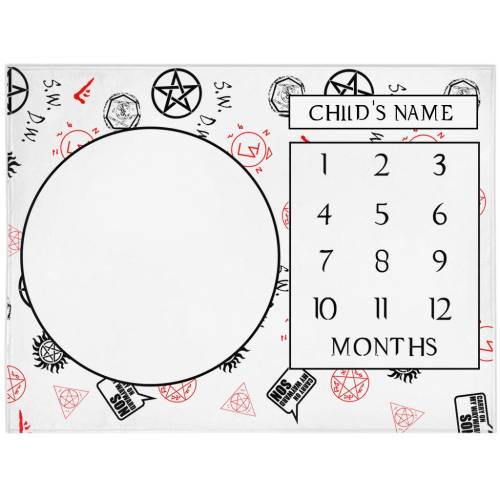 Supernatural Blanket, Photo Blanket Props, New Mom Baby Shower Gift, Soft Fleece Personalized Month Blanket, Blanket Keepsake