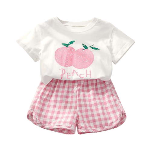 PEASKJP Outfits Sets for Girl Girls Outdoor Set, Top & Bottom, Pants Or Shorts, Durable Stretch and Comfortable,Size 6-12 Months