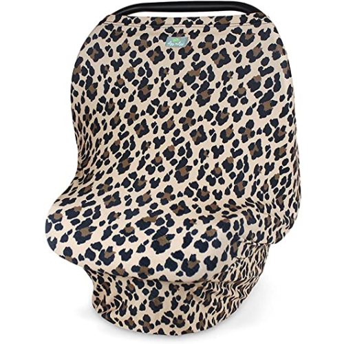 Itzy Ritzy 4-in-1 Nursing Cover, Car Seat Cover, Shopping Cart Cover & Infinity Scarf – Breathable, Multi-Use Nursing Cover Up for Breastfeeding, Carseat Canopy & Stroller Cover (Leopard)